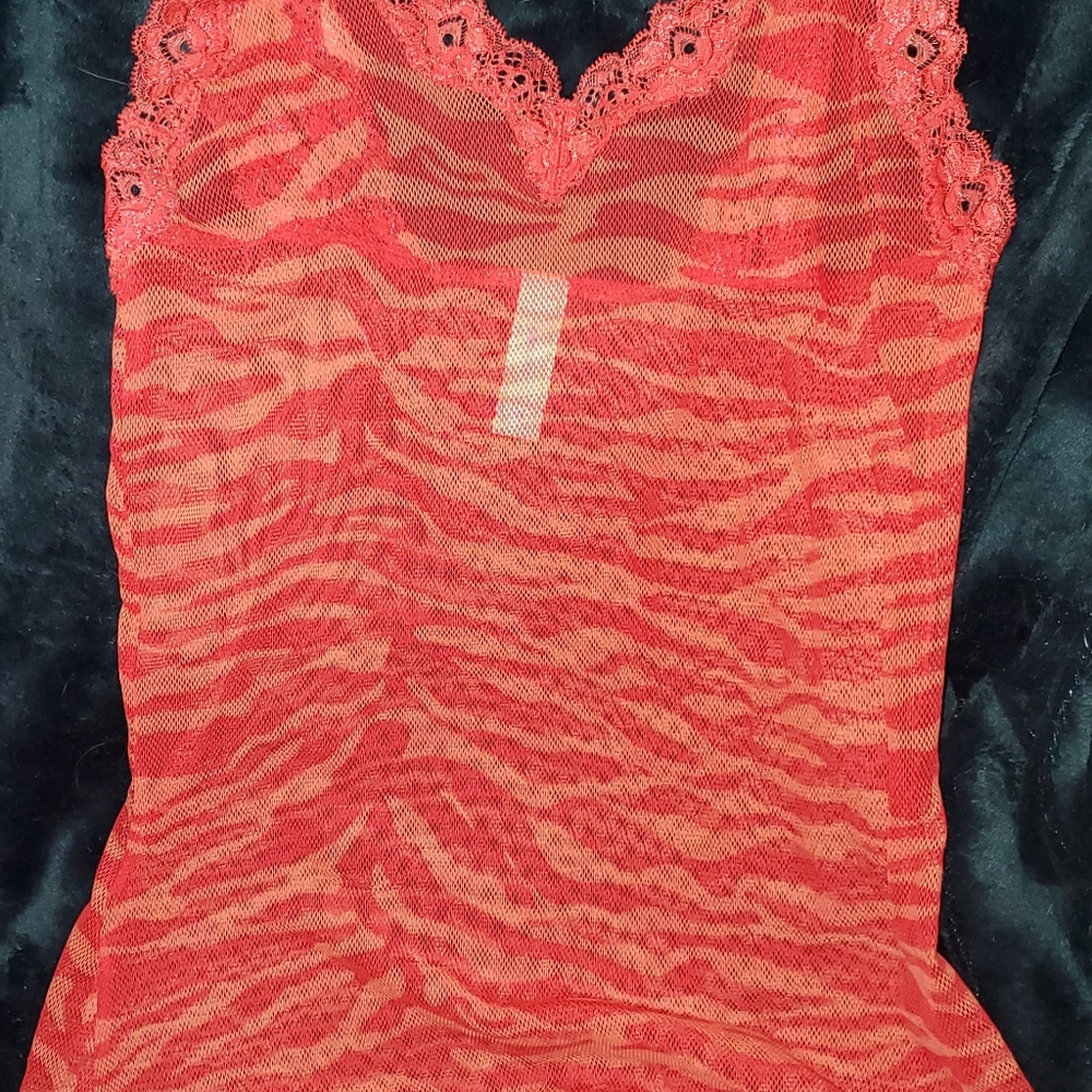 Gapbody animal striped lace/mesh night tank
